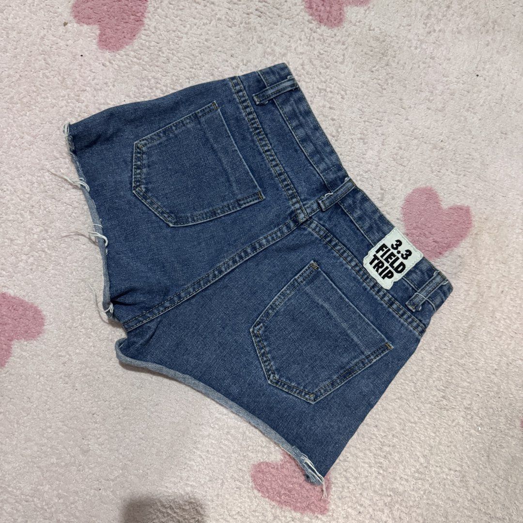 FIELD TRIP Denim Cut-Off Shorts (Category: Shorts) located in Marikina City. Submitted by prelovedsms (Listing ID 1444906812, Image 2). Description: FIELD TRIP blue denim shorts. (Korean brand) Raw, frayed hem. Two back pockets. Perfect for casual, everyday style. Length: 10 inches (front), 12 inches (back) Waist: 26-28 Height: 5’3 .