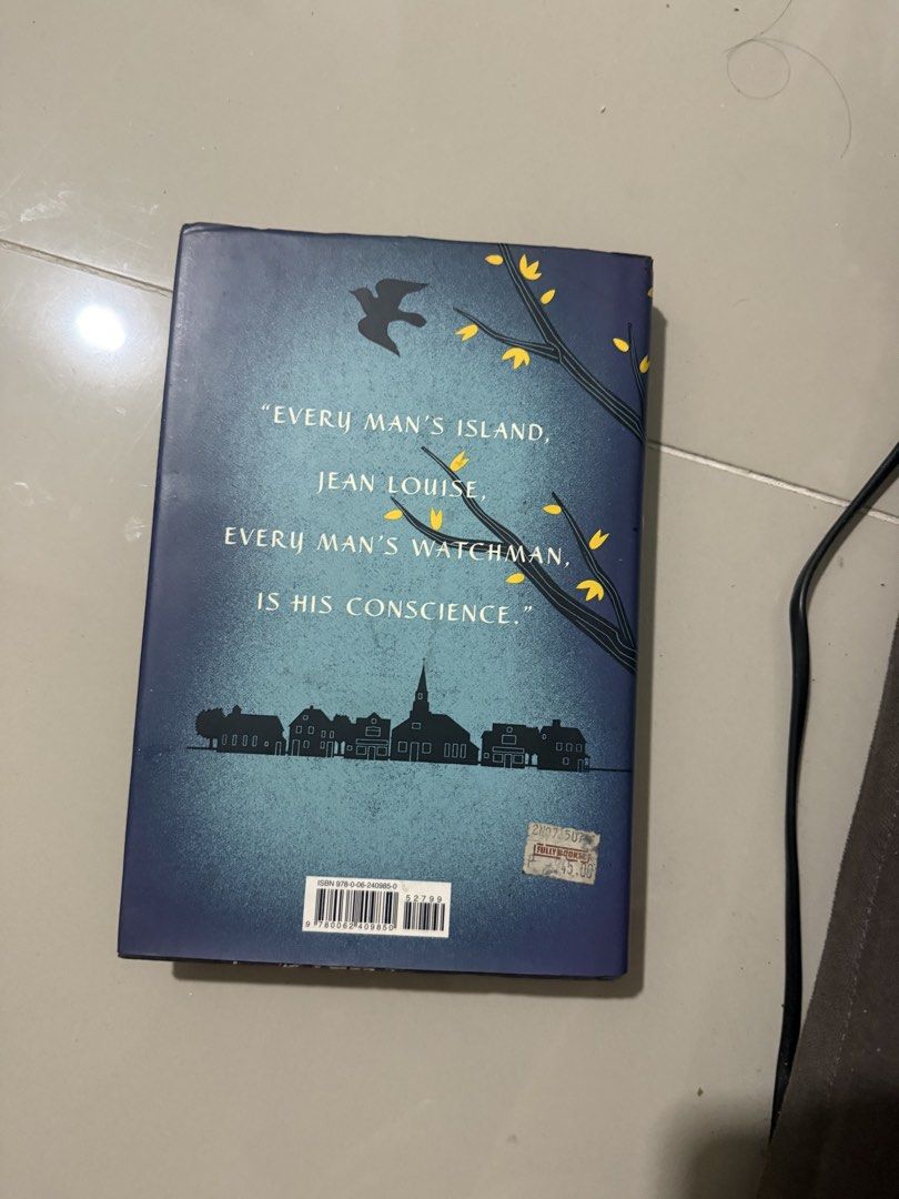 Go Set a Watchman by Harper Lee Novel (Category: Storybooks) located in Taguig. Submitted by shopjpm (Listing ID 1444937766, Image 2). Description: RFS: decluttering Note: hardbound with deckled pages - Harper Lee's Go Set a Watchman novel - Follow-up to the classic To Kill a Mockingbird - Pages show natural yellowing due to age - Minor wear on the cover edges.