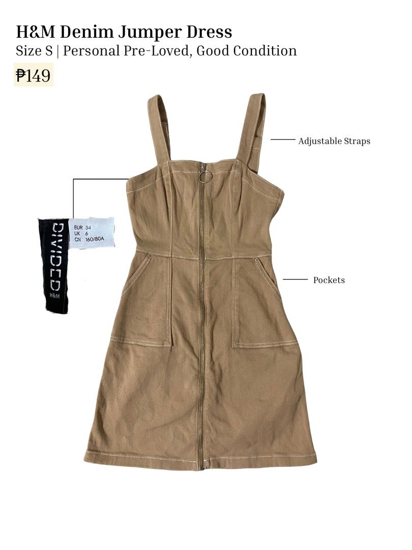H&M Divided Denim Jumper Dress (Category: Dresses) located in General Trias. Submitted by solafleur (Listing ID 1444984154, Image 1). Description: See photo for details! Feel free to send a message for inquiry/more pics. MOP: GCash 📍Taft Ave. (near PGH), Ermita / Gen. Trias, Cavite.