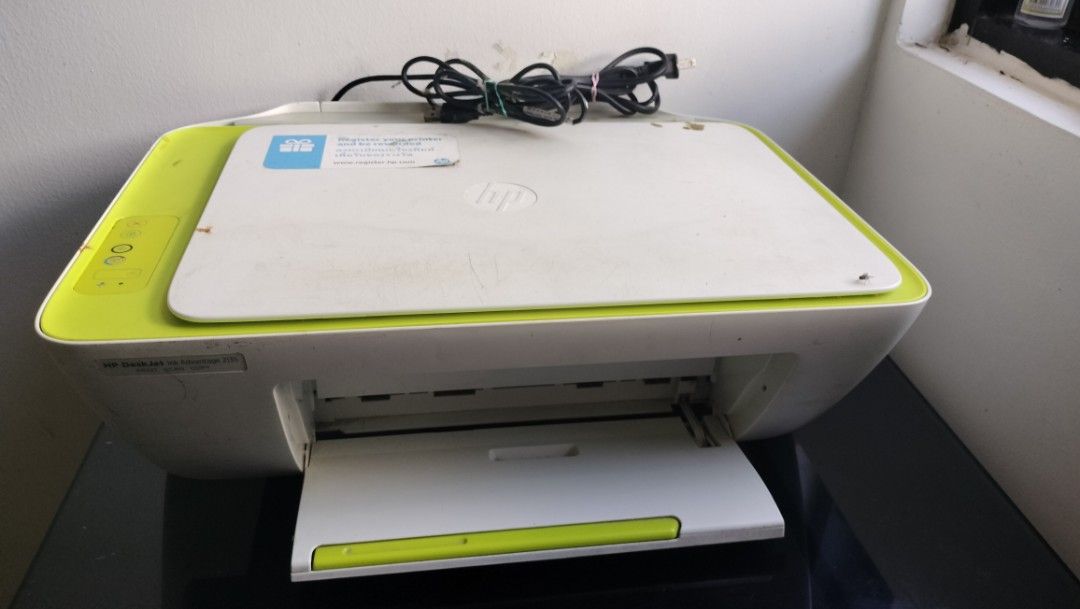 HP DeskJet 2135 All-in-One Printer (Category: Printers, Scanners & Copiers) located in Bulacan. Submitted by epicriver.0ac812 (Listing ID 1445039188, Image 1). Description: - HP DeskJet 2135 All-in-One Printer - Functions: Print, Scan, Copy - Color: White with Lime Green accent - Includes: Power cord - Condition: Minor dust on top, fully functional.
