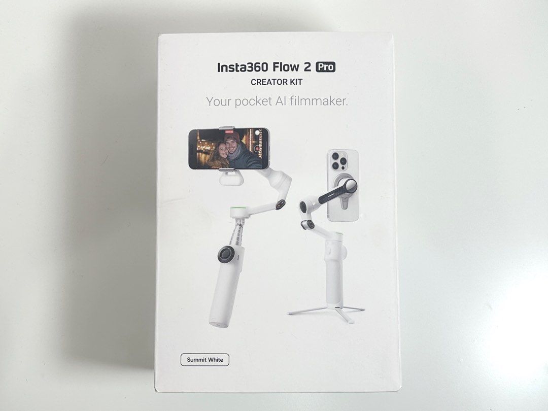 Insta360 Flow 2 Pro Creator Kit Summit White Gimbal (Category: Gimbals & Stabilizers ) located in Agdangan. Submitted by mvania (Listing ID 1444962514, Image 1). Description: Reason for selling: Need money This is perfect for CONTENT CREATORS and VIDEOGRAPHERS 🤍 Bought in Japan and only got to use this once in my Tokyo trip. Insta360 Flow 2 Pro Creator Kit in Summit White - Has an app (Insta360) - Can extend like a selfie stick, has its own trip