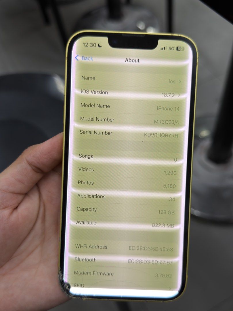 iPhone 14 128gb sale swap (Category: iPhone X Series) located in Pasig City. Submitted by princessjariol_29 (Listing ID 1444895461, Image 2). Description: 13,500‼️ iPhone 14 128GB 💛 sale swap anysim safe reset truetone & face id working all parts orig unit only 86bh ⚠️LCD ISSUE SMOOTH PADIN ITOUCH NO GHOSTOUCH WALA NA TIME MAGPAAYOS . pasig loc meetup/pickup.