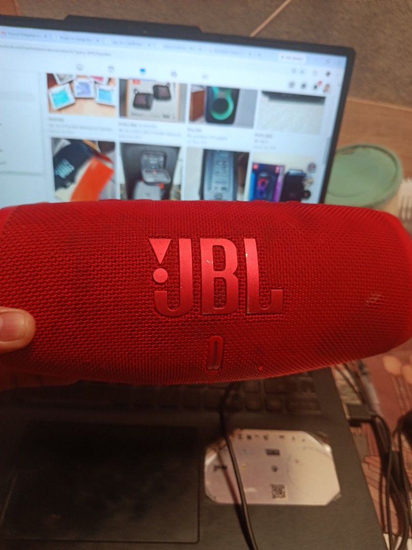JBL Charge 4 Portable Waterproof Bluetooth Speaker Red (Category: Soundbars, Speakers & Amplifiers) located in Dasmarinas. Submitted by rvjngardon (Listing ID 1444927066, Image 3). Description: - Red JBL Charge 4 portable speaker - Waterproof design - Excellent sound quality for its size - Easy Bluetooth connectivity - Long-lasting battery life - Ideal for outdoor parties or home use.