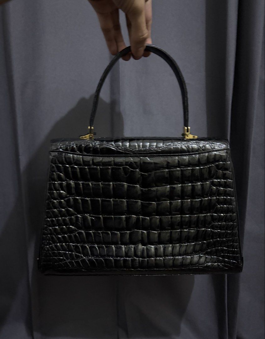 SOLD! JRA Genuine Crocodile Kelly Bag (Category: Luxury Bags & Wallets) located in Munoz. Submitted by lolongs (Listing ID 1444934282, Image 2). Description: - JRA Genuine Crocodile Crocskin Kelly Handbag - Exotic skin/Animal Skin - Comes with complete hangtag and papers - Excellent vintage condition. Sobrang ganda and elegante nito sa personal - Pwede sa maarte wag lang sa sobrang selan - Kindly Check pictures for reference - perfecr for occasio