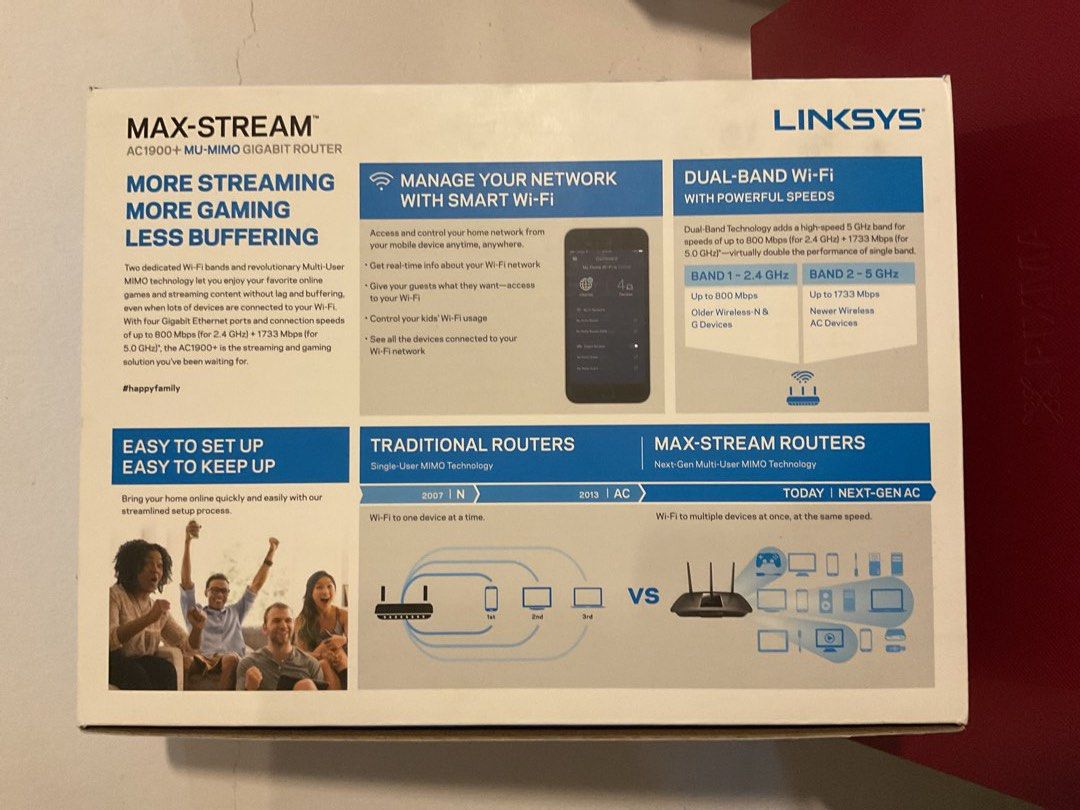 Linksys Max-Stream AC1900+ MU-MIMO Gigabit Router487560331742433281