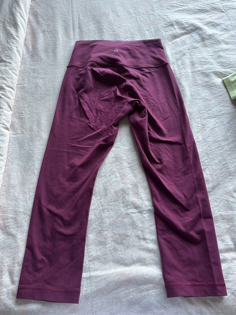 Lululemon Align Crop Leggings Plum (Category: Activewear) located in Muntinlupa City. Submitted by stuffbya (Listing ID 1444872775, Image 2). Description: - Brand: Lululemon - Style: Align Crop Leggings - Color: Deep Plum - Fabric: Super soft and stretchy, ideal for comfort - Fit: Cropped length, hits mid-calf - Features: Lululemon logo on the back - Perfect for: Workouts, yoga, or everyday lounging.