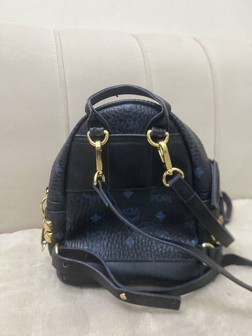MCM Mini Backpack (RUSH‼️) (Category: Luxury Bags & Wallets) located in Tarlac. Submitted by shannie.e8 (Listing ID 1444885563, Image 2). Description: - Navy blue MCM mini backpack - used a couple of times only - like brandnew - rfs: need funds for school - GCASH PAYMENT.