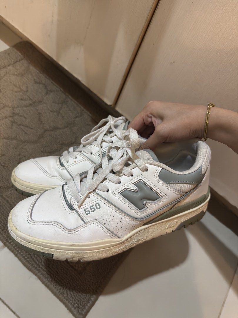 New Balance 550 "White Grey" Sneakers (Category: Sneakers) located in Manila. Submitted by eleyven (Listing ID 1444989681, Image 1). Description: 👟 Authentic New Balance 550 • Color: White / Grey • Size: EU 40 / US Women’s 8.5 / 25.5 cm • Purchased in 2023 • Clean overall condition • Minor signs of wear from normal use (see photos) • Comfortable and versatile everyday sneaker • No box Perfect for casual wear, school, work, and daily outfits..