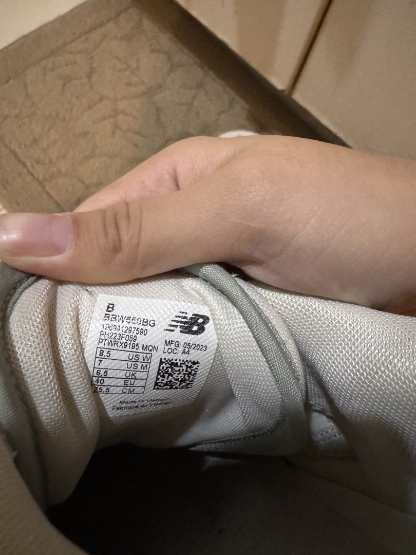 New Balance 550 "White Grey" Sneakers (Category: Sneakers) located in Manila. Submitted by eleyven (Listing ID 1444989681, Image 3). Description: 👟 Authentic New Balance 550 • Color: White / Grey • Size: EU 40 / US Women’s 8.5 / 25.5 cm • Purchased in 2023 • Clean overall condition • Minor signs of wear from normal use (see photos) • Comfortable and versatile everyday sneaker • No box Perfect for casual wear, school, work, and daily outfits..