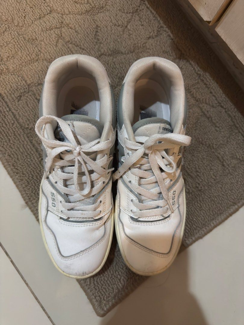 New Balance 550 "White Grey" Sneakers (Category: Sneakers) located in Manila. Submitted by eleyven (Listing ID 1444989681, Image 2). Description: 👟 Authentic New Balance 550 • Color: White / Grey • Size: EU 40 / US Women’s 8.5 / 25.5 cm • Purchased in 2023 • Clean overall condition • Minor signs of wear from normal use (see photos) • Comfortable and versatile everyday sneaker • No box Perfect for casual wear, school, work, and daily outfits..