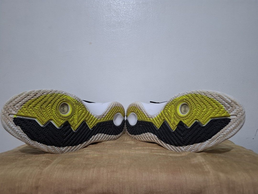 Nike Kyrie Flytrap II Black White Basketball Shoes (Category: Sneakers) located in Muntinlupa City. Submitted by iaramos (Listing ID 1444981272, Image 3). Description: - Black Nike Kyrie basketball shoes - White sole with yellow and black tread - Black laces - Suitable for basketball or casual wear - Minor scuffs on white soles.
