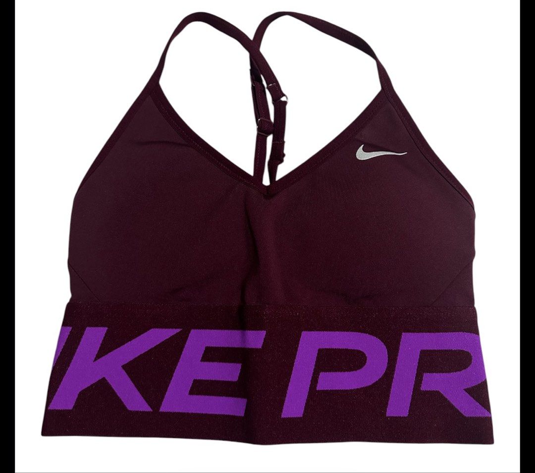 Nike W NK Pro Indy LS BRA size small (Category: Activewear) located in Iba. Submitted by xooperfindslb (Listing ID 1444964047, Image 3). Description: Nike W NK Pro Indy LS BRA size small Color: dark red Good condition No issue.