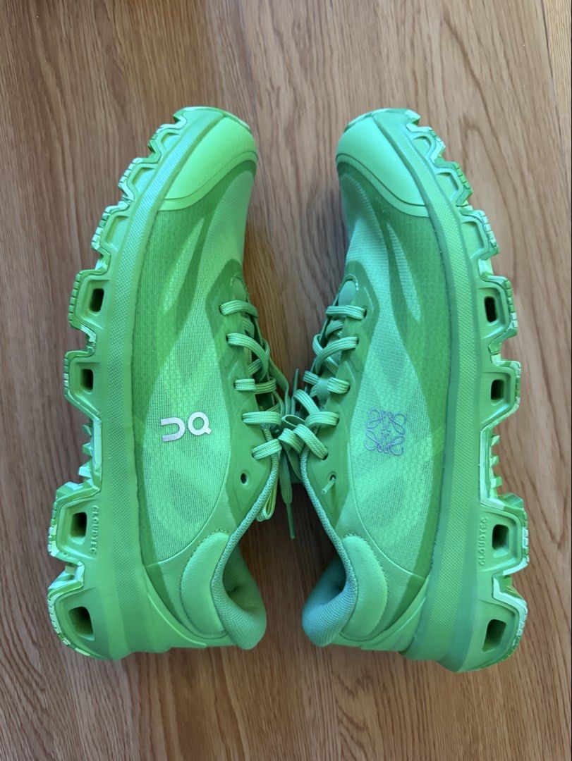 ON Cloudswift x Loewe Green Running Shoes (Category: Sneakers) located in Manila. Submitted by hotdealsph (Listing ID 1444918717, Image 2). Description: - Bright green Loewe x ON Cloudswift running shoes - Unique chunky sole design - Matching bright green laces - Ideal for running or casual wear - Bold and eye-catching color.