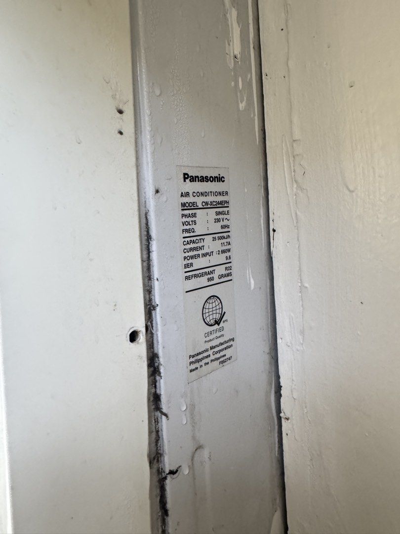 Panasonic Window-Type Air Conditioner - 2 HP (Working) NON INVERTER (Category: Air Conditioning and Heating) located in Muntinlupa City. Submitted by boo_thingthings (Listing ID 1444915809, Image 3). Description: Location: Ayala Alabang / Madrigal area - Pickup only Condition: Fully working, well-maintained Selling my reliable Panasonic CW-XC244EPH window aircon. Perfect for bedrooms, small offices, or living spaces in our tropical climate. Key S