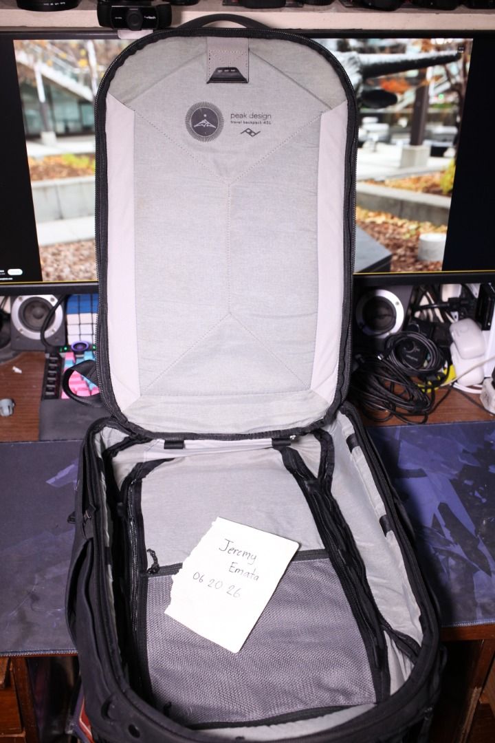 Peak Design Travel Backpack 45L - Black (Category: Camera Bags & Carriers) located in Cainta. Submitted by technicallyrushing (Listing ID 1444923571, Image 1). Description: Peak Design Travel Backpack 45L - Black Inclusions: * Peak Design 45L Travel Backpack Issues: * No sternum strap * Zippers have started losing their waterproof coating 📍 Meetup within Metro Manila, open to nearby areas (Bulacan, Cavite, Laguna, Rizal). 🚚 Shipping available -