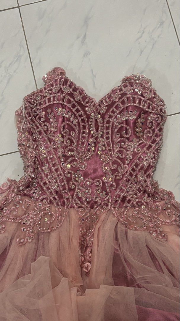 Pink Long Gown (Category: Evening dresses & gowns) located in San Juan City. Submitted by mxryldrn (Listing ID 1444905942, Image 3). Description: Used once for my debut. No issues, can provide better pictures of when worn and close up photos upon request. .