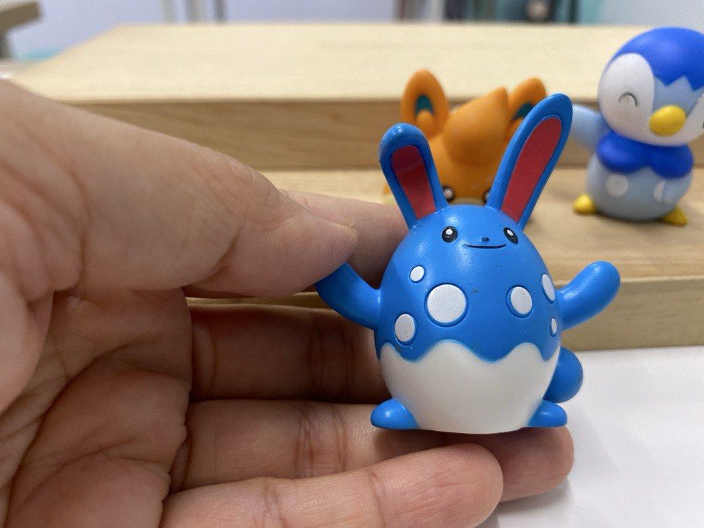 Pokemon Figurine (Category: Toys & Games) located in Kuantan. Submitted by sue_c (Listing ID 1444898449, Image 2). Description: Pokemon Collection figurine - Azumarill , Pawmi - estimation size 2 inch - RM 3 each Selling because my kids done playing with it. Piplup sold .