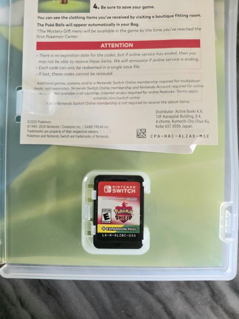 Pokemon Shield with Expansion Pass for Nintendo Switch 1 and 2 (Category: Nintendo) located in Mandaluyong City. Submitted by chan.ningtatum (Listing ID 1445010755, Image 2). Description: For Sale! Pokemon Shield + Expansion Pass Rare game with expansion pass included on cartridge Good Working Condition. Tested Working Checkouts via Shope e and Laz ada Available Shipping: Lalamove, Grab Meet ups: Mandaluyong and San Juan City.