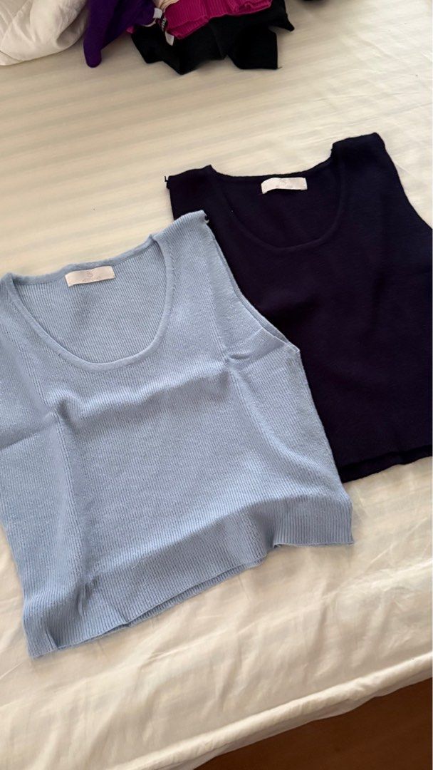 Pre-Loved Basic Tees (Category: Sleeveless) located in Santa Rosa. Submitted by declutterwivme (Listing ID 1444874756, Image 2). Description: Prices below: 1/ Uniqlo - 300 each 2/ Thailand - 200 each 3/ Zara dupes - 150 each 4/ Tube tops - 100 each 5/ Thailand - 200 each 6/ Thailand left, f21 right - 100 each .
