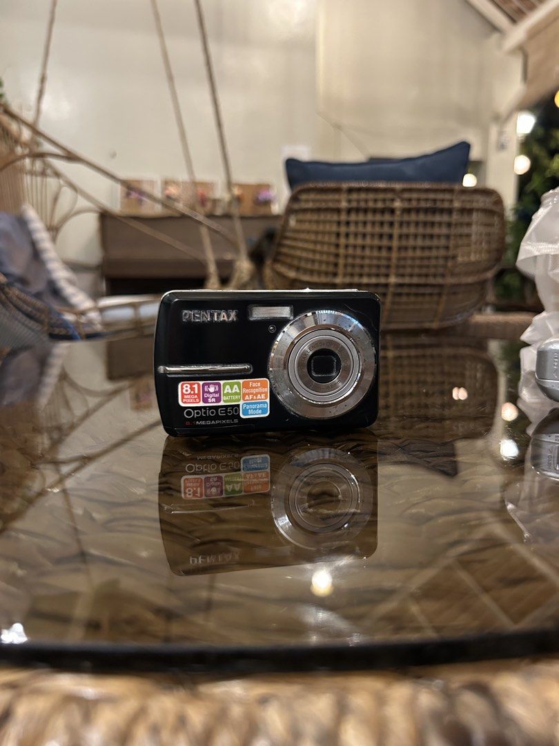 SALE Pentax Optio E50 digicam digital camera (Category: Cameras) located in Lagonoy. Submitted by nadayojiii (Listing ID 1444987480, Image 1). Description: Pentax Optio E50✨ SUPERB SHOTS🌅✨ working flash working zoom some buttons are not working(still usable and easy to use) glitchy screen(output not affected and the subjects are still visible) with free batteries!.