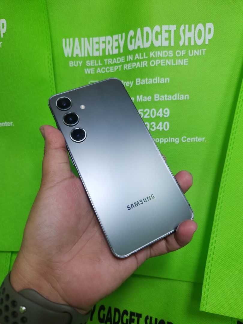 Samsung S24 8/512 (Category: Samsung) located in San Juan City. Submitted by wainefreygadgetshop (Listing ID 1444954831, Image 1). Description: SAMSUNG S24 8/512 (PLEASE SEARCH MO NALANG FULL SPECS) ALL GOODS AT WORKING NO REPAIR HISTORY GAMING PHONE PEDE PANG BACK UP PHONE SCREEN TESTED SIGNAL TEST CAMERA SOBRANG LINAW HONEST ISSUE ILALAGAY SA NOTE KUNG MERON MAN PARA AWARE KA! Note* SBRANG GASGAS LALO NA MGA CORNER YAN LANG HONEST ISSUE KAYA MU