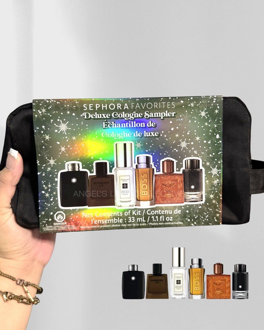 Sephora Collection Men's Deluxe Mini Perfume (Category: Fragrance & Deodorants) located in Pasig City. Submitted by lykaloves (Listing ID 1445032540, Image 1). Description: Perfect pang boyfie, jowa, daddy… or ikaw na mismo bumili kung gusto mong amoy poging may standards 😌 Inclusions with black pouch: 🤎 𝘉𝘶𝘳𝘣𝘦𝘳𝘳𝘺 𝘏𝘦𝘳𝘰 𝘗𝘢𝘳𝘧𝘶𝘮 𝘐𝘯𝘵𝘦𝘯𝘴𝘦 (5 𝘮𝘓) 🔥 𝘏𝘶𝘨𝘰 𝘉𝘰𝘴𝘴 𝘛𝘩𝘦 𝘚𝘤𝘦𝘯𝘵 (5 𝘮𝘓) 🌊 𝘑𝘰 𝘔𝘢𝘭𝘰𝘯𝘦 𝘞𝘰𝘰𝘥 �