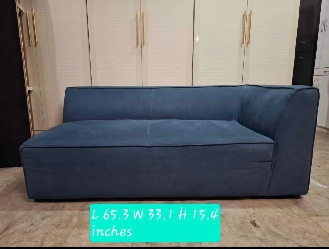 Sofa Chaise (Category: Sofas) located in Quezon City. Submitted by dannikkishoppe2 (Listing ID 1444960916, Image 2). Description: Sofa Chaise‼️₱9800‼️ *soft and comfy • good condition *fabric cover, wooden frame Please manage your expectations as there might be minimal flaws. Color may vary due to lighting, it may appear darker or lighter in person. Check photos first before buying. Please refrain from purchasing if you are particular about USED 