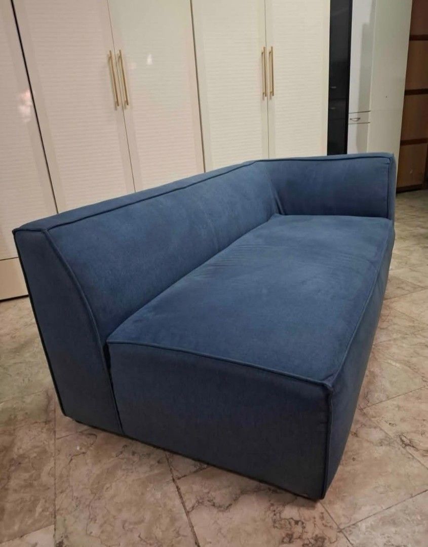 Sofa Chaise (Category: Sofas) located in Quezon City. Submitted by dannikkishoppe2 (Listing ID 1444960916, Image 3). Description: Sofa Chaise‼️₱9800‼️ *soft and comfy • good condition *fabric cover, wooden frame Please manage your expectations as there might be minimal flaws. Color may vary due to lighting, it may appear darker or lighter in person. Check photos first before buying. Please refrain from purchasing if you are particular about USED 