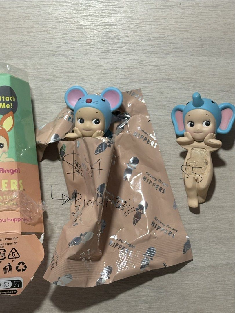Sonny Angel Hipper/ figurine - Mouse & Elephant (Category: Designer & Blind Box Toys) located in Singapore. Submitted by cesjqwels (Listing ID 1444994852, Image 1). Description: -> mouse is brand new! - only self collect/meet up -> self collect at Ubi (-$1 discount) -> meet up (check for locations below!!!) - no mailing for this unless buy both! + 2.50 for untracked mail +4 for tracked mail /> not liable for lost mail.