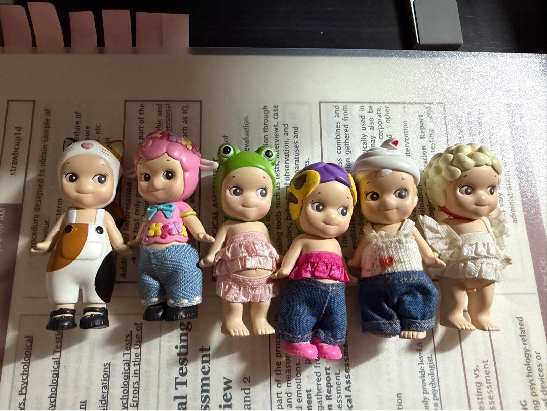 AUTHENTIC SONNY ANGELS (check description) (Category: Figurines & Statues) located in General Mariano Alvarez. Submitted by str4wb3ryyy___ (Listing ID 1444960979, Image 1). Description: FS! Sonny Angels Figurines 🪽Pink Lamb - SOLD 🪽Calico Cat - Sold ‼️Tingi: ₱380‼️ I -No box or foils - authentic sonny angels - Accessories are included, can add few accessories if take all - with slight flaws and scratches (some already with flaws when i got them