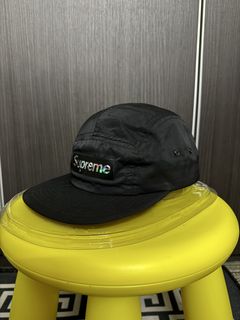supreme holographic logo camp cap black Holographic Camp Cap
