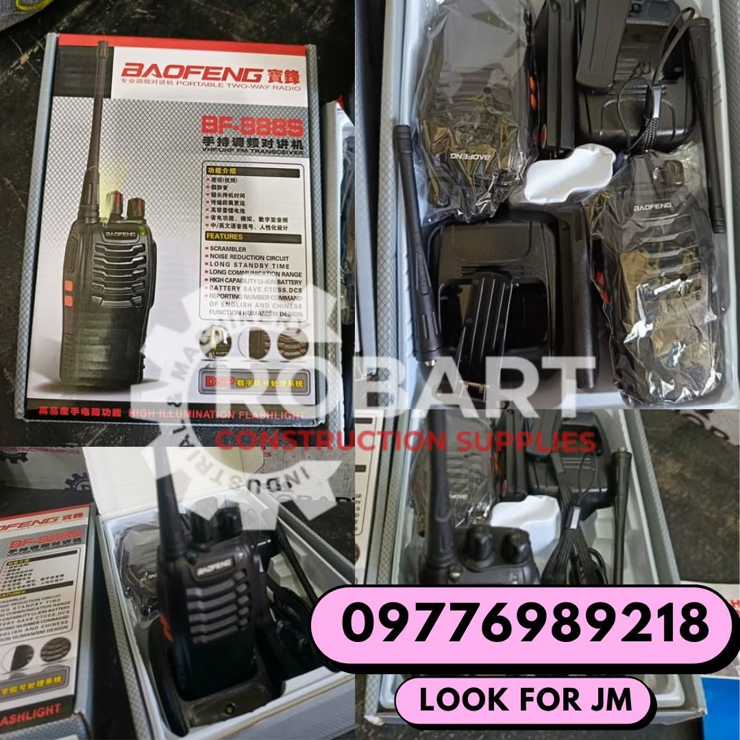 Two Way Radio (Category: Construction Tools & Equipment) located in Caloocan City. Submitted by gmrobart65562 (Listing ID 1444910373, Image 1). Description: Two Way Radio Model: BF-888S Duo Set 𝐹𝑜𝓇 𝑀𝑜𝓇𝑒 𝐼𝓃𝓆𝓊𝒾𝓇𝑒𝓈 𝙲𝚊𝚕𝚕: 𝟶𝟿𝟽𝟽-𝟼𝟿𝟾-𝟿𝟸𝟷𝟾 𝐿𝑜𝑜𝓀 𝒻𝑜𝓇 𝒥𝑀 𝒞𝒜𝐿𝐿: 𝟩𝟩𝟦𝟨-𝟨𝟤𝟦𝟪 𝒞𝒜𝐿𝐿: 𝟩𝟢𝟢𝟤-𝟤𝟪𝟩𝟤 𝒞𝒜𝐿𝐿: 𝟪𝟨𝟥𝟨-𝟥𝟢𝟢𝟧 🔵 𝟣𝟢𝟢% ᴛʀᴜꜱᴛᴇᴅ ꜱᴜᴘᴘʟɪᴇʀ 🔵 ᴄᴏᴍᴘᴇᴛɪᴛɪᴠᴇ ᴘʀɪᴄᴇ 🔵 𝑾𝒆 𝒂𝒓𝒆 𝑫𝑻𝑰 𝑹𝒆𝒈𝒊𝒔𝒕