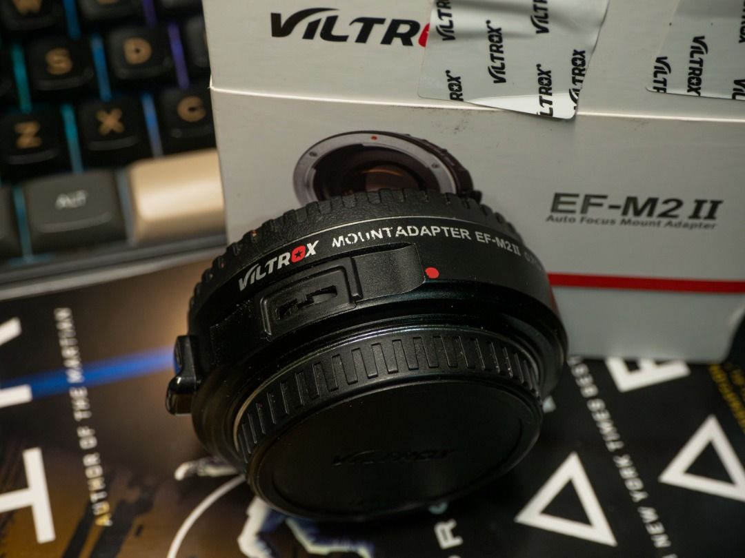 Viltrox EF-M2 II Auto Focus Mount Adapter (Category: Lens & Kits) located in Cabadbaran. Submitted by lamprey_ (Listing ID 1444924135, Image 2). Description: Used, bit of wear around the text but the glass condition is excellent Price is negotiable RFS: Hate EF mount, moving on.