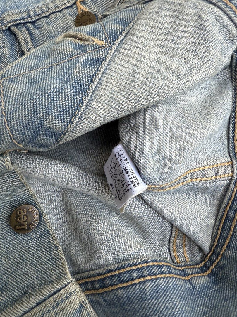 Vintage Lee 101J Repro Denim Trucker (Category: Coats, Jackets and Outerwear) located in Quezon City. Submitted by though.bare (Listing ID 1444952937, Image 3). Description: Fits on S-M for Women In worn-out condition, refer to photos. Width : 18" Length : 20" Sleeve : 23.5" Shoulder : 15" No-when worns. Listings not marked sold/reserved are available. These are preloved/used items, manage expectations. Visit my profile for more!.