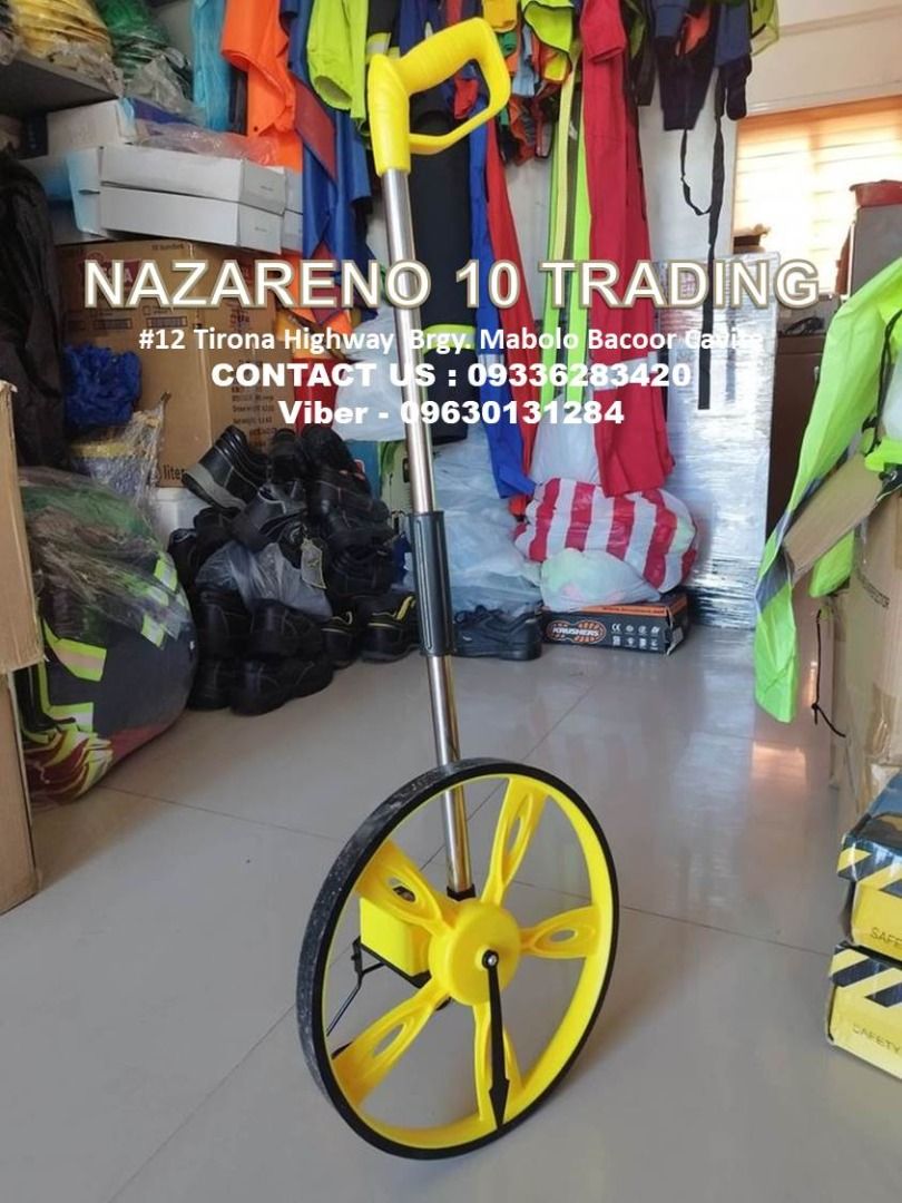wheel Distance measuring Wheel (Category: Looking For) located in Bacoor. Submitted by kajezame.2021 (Listing ID 1444927370, Image 1). Description: wheel Distance measuring Wheel Also available: • Traffic cone • Parking Block stopper • Hooded trash bin • Road Plastic Barrier • Spill boom • Fishing buoy • Spill Kit • Stanchion Post • Rain Coat • Solar Arrow Board For More Details and Discount Contact Ms. Karen NAZARENO 10 TRADING 0963 0131 284 093