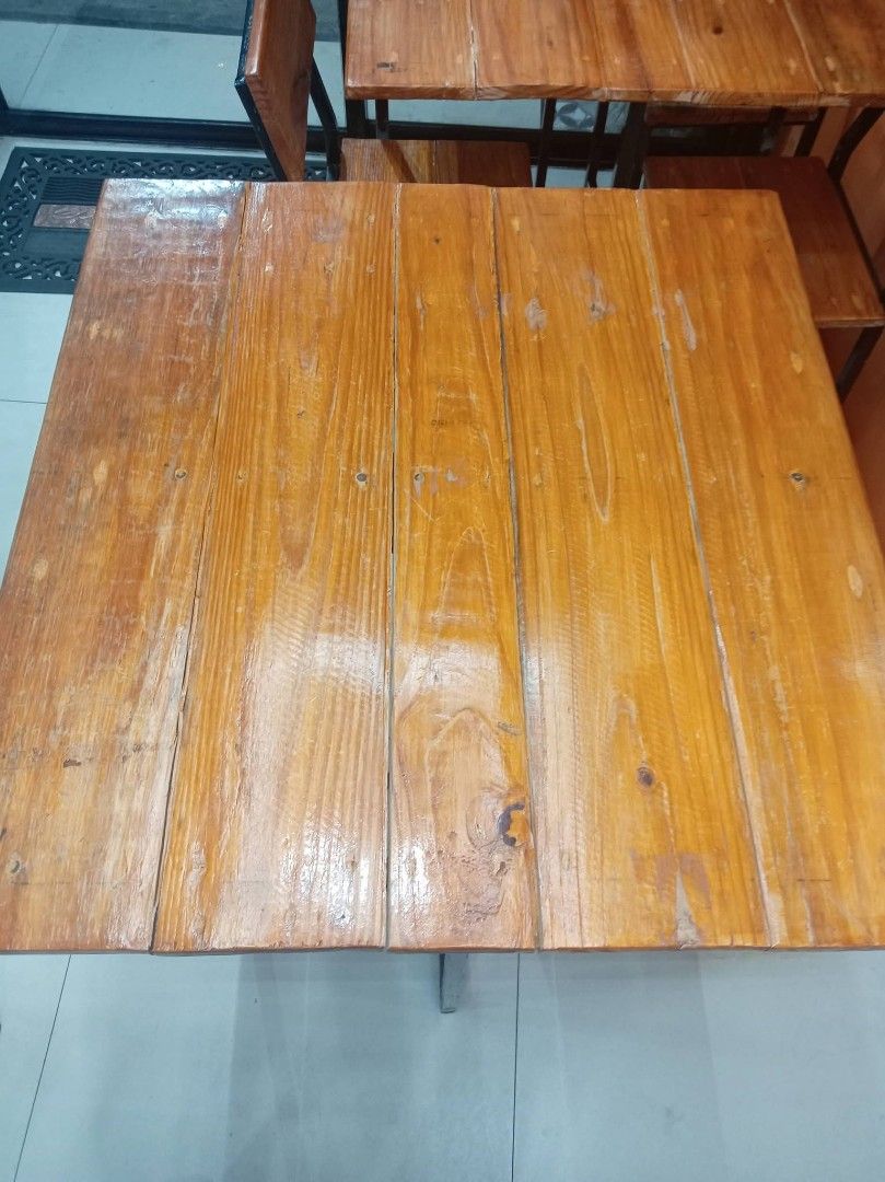 Wooden Table with Metal Legs (Category: Tables & Sets) located in Manila. Submitted by akiramae16 (Listing ID 1444911194, Image 3). Description: FOR SALE‼️ WOODEN TABLE SPACE SAVER LAST NA PO YAN BRAND NEW EXTRA TABLE NA STOCK LANG NEVER BEEN USED PLASTIC LANG PO YUNG MADUMI DYAN SEE SAMPLE PIC SA ACTUAL TABLE PM ME PO 📩 📌 LAS PIÑAS.
