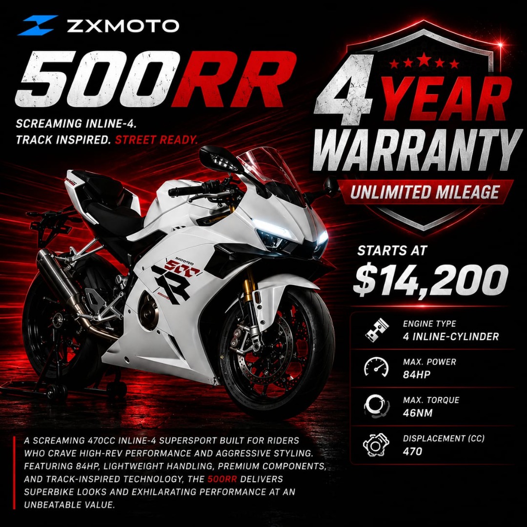 ZXMOTO 500RR 470cc Inline-4 Supersport (Pre-Order Singapore