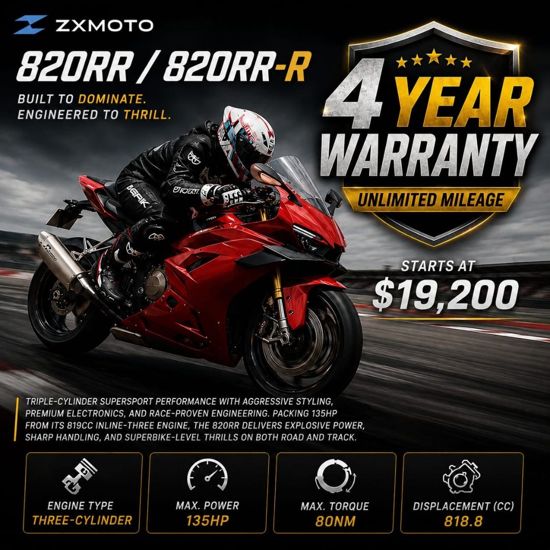 ZXMOTO 820RR 818cc Triple Cylinder Supersport (Pre-Order Singapore
