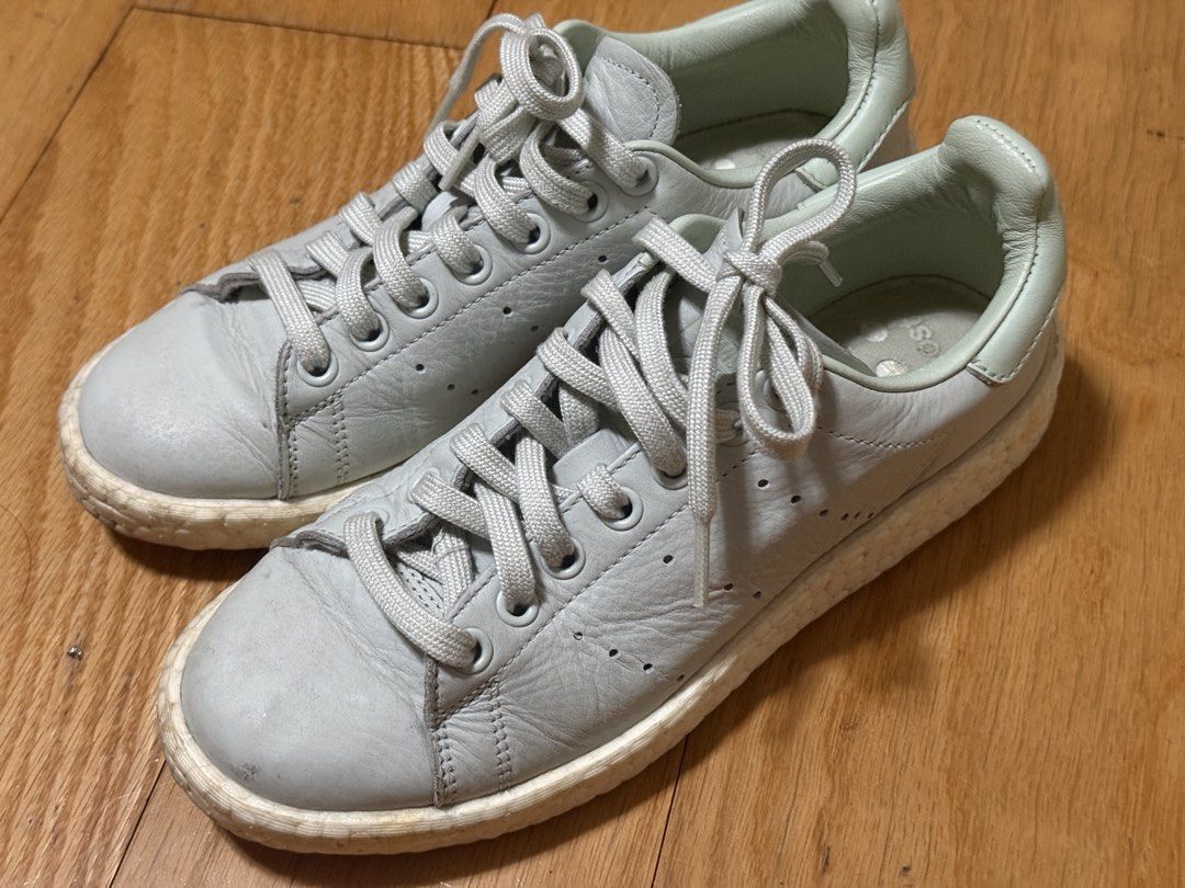 Adidas Stan Smith Boost Light Green Leather Sneakers (Category: Sneakers) located in Quezon City. Submitted by declutter1ngmama (Listing ID 1445195719, Image 2). Description: - Light Green Adidas Stan Smith sneakers - Features comfortable Boost sole - Genuine leather upper with classic perforated stripes - Ideal for casual everyday wear US 5 1/2 Length : 23.5cm.