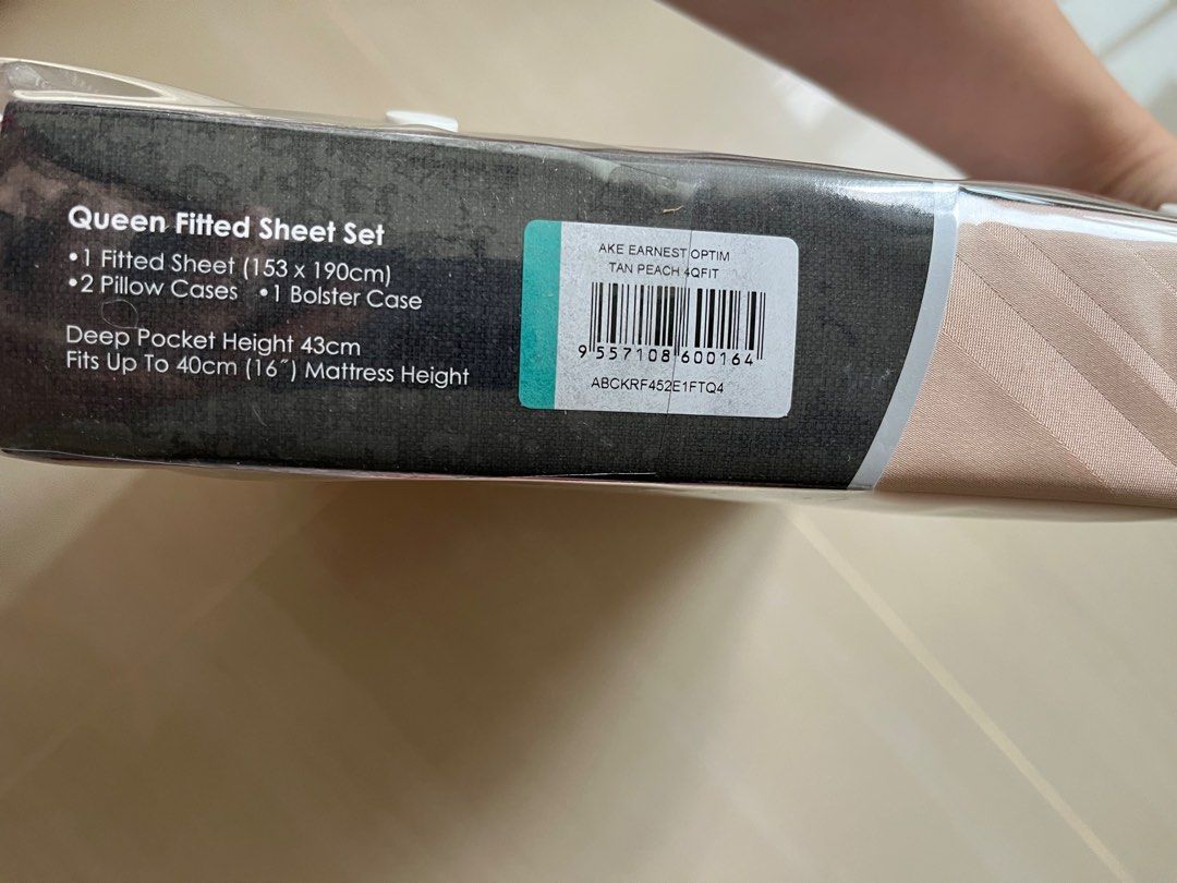 Akemi Earnest 100% tencel lyocell (peach tan queen fitted bedsheet) (Category: Bedding & Towels) located in Singapore. Submitted by pure_camomile (Listing ID 1445129104, Image 3). Description: .