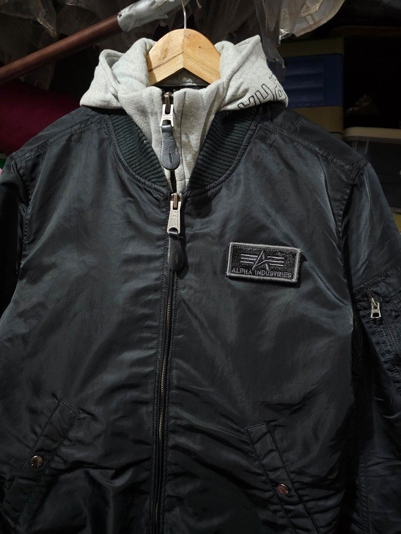 Alpha Industries MA-1 D-Tec Hood Flight Bomber Jacket Black (Category: Coats, Jackets and Outerwear) located in Las Pinas. Submitted by noblethreads (Listing ID 1445170833, Image 2). Description: Alpha Industries MA-1 D-Tec Hood Flight Bomber Jacket Black Size: Best fit Medium (XS on tag) Dimensions: 21W x 27L 1,750+sf.
