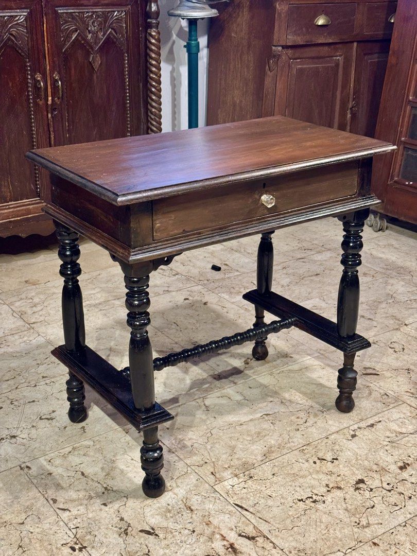 Antique 1900s Narra Pabitera Console Altar Table (Category: Tables & Sets) located in Manila. Submitted by sinaunang_gamit (Listing ID 1445064993, Image 2). Description: Antique 1900s Narra Pabitera Console Altar Table Height: 26.5 inches Length: 27.5 inches Width: 16 inches ₱15k.