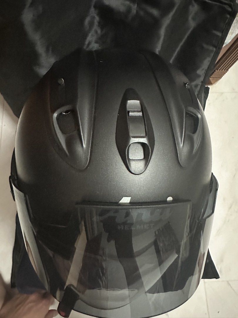 Arai VZ-RAM Flat Black Motorcycle Helmet (Size 59-60) (Category: Motorcycle Apparel) located in Singapore. Submitted by Guinnessz (Listing ID 1445169991, Image 3). Description: - Arai VZ-RAM Helmet - Color: Flat Black - Size: JP (59-60) - Certification: Snell - Visor: Clear - Accessories: Helmet bag included Wear for a week n find helmet didn’t suit me . Last photo show a slight scalp. But helmet no drop before..