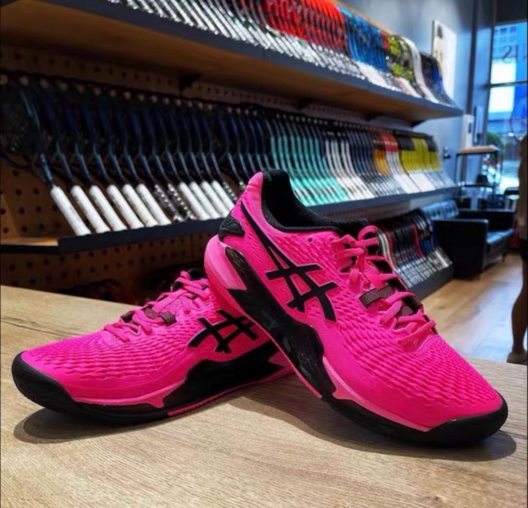 Asics Gel-Resolution 9 Clay Wear-resistant tennis shoes pink and black (Category: Sneakers) located in Singapore. Submitted by felicity_ (Listing ID 1445123506, Image 5). Description: 🔷 All sizes available for men and women 🔷 Real product photos provided, what you see is what you get 🔷Buy 2 pairs and enjoy a discount 🔷 24/7 online support, feel free to ask any questions 🔷 More styles available, please message us.
