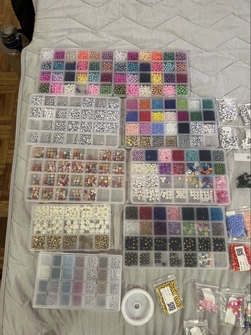 Assorted Beads Take All (Category: Craft Supplies & Tools) located in Malabon City. Submitted by shop_amg (Listing ID 1445045165, Image 2). Description: - Beads for take all - 9 containers + 47 plastic pouches - What you see is what you get * RFS: Bought for the Eras Tour friendship bracelet making last 2024 — decluttering / need funds * MOP: BDO, BPI, GCash * Meet-up: BGC (during weekdays only) * Pick-up: Grab/Lalamove (booking & fee c/o buyer) 