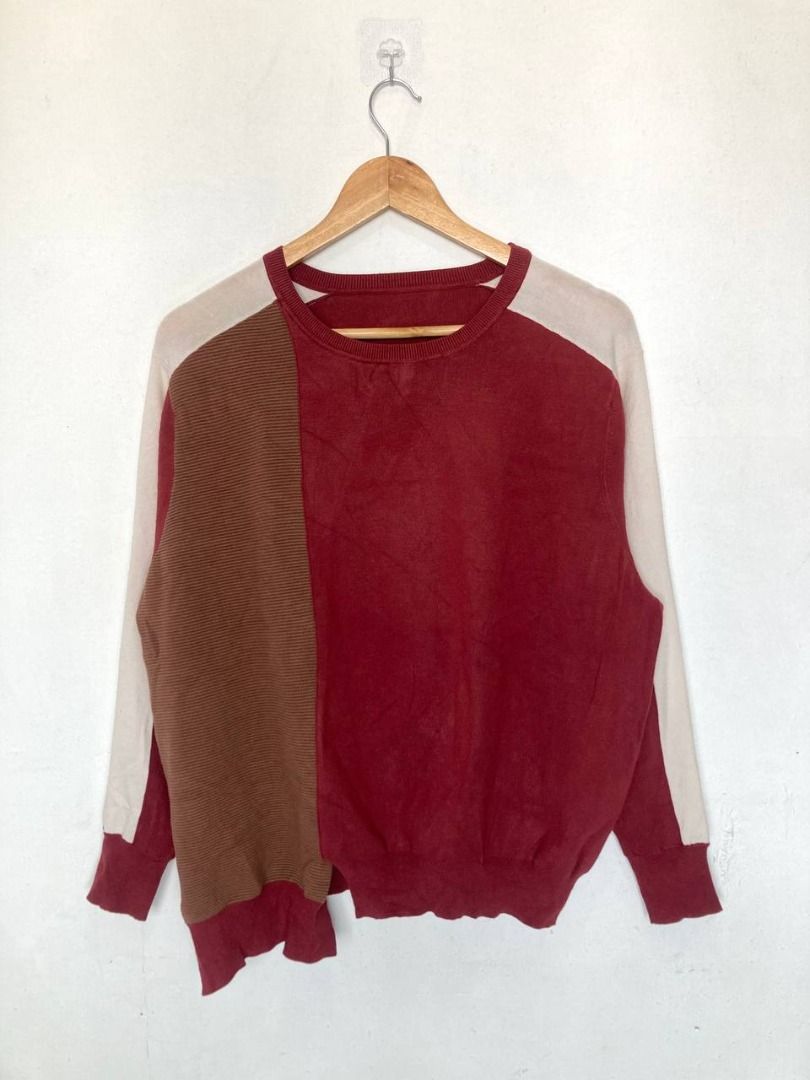 Atsuro Tayama Geometric Abstract Sweatshirt (Category: Others Tops) located in Quezon City. Submitted by stylenpick (Listing ID 1445226031, Image 1). Description: Brand: Atsuro Tayama Made in: China Year: Material: Viscose, Polyester Color: Red, ivory white, brown Marked size: 38 Sizing: Measurements (laid flat): Shoulders: 17" Sleeves: 20.5” Bust: 22” Waist: 20.5" Length: 24” Color rating: 8.5/10 Condition: 8.5/10 Flaws: minimal signs of usage.