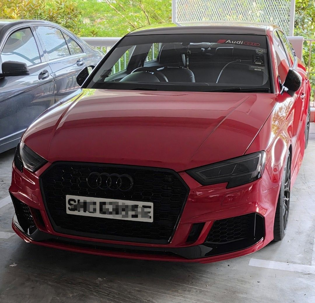 Audi A3 Sedan Audi 1.0 Auto (Category: Used Cars) located in Singapore. Submitted by nylarfanufa (Listing ID 1445172807, Image 1). Description: Selling my red Audi A3 sedan. Blacked out grille and accents. Sporty interior with RS steering wheel and paddle shifters. Clean exterior with custom wheels. Drives great. Negotiable.Message me for more details. -RS Bumper -RS steering -Bastuck Exhaust -BBK -Openpod air intake.