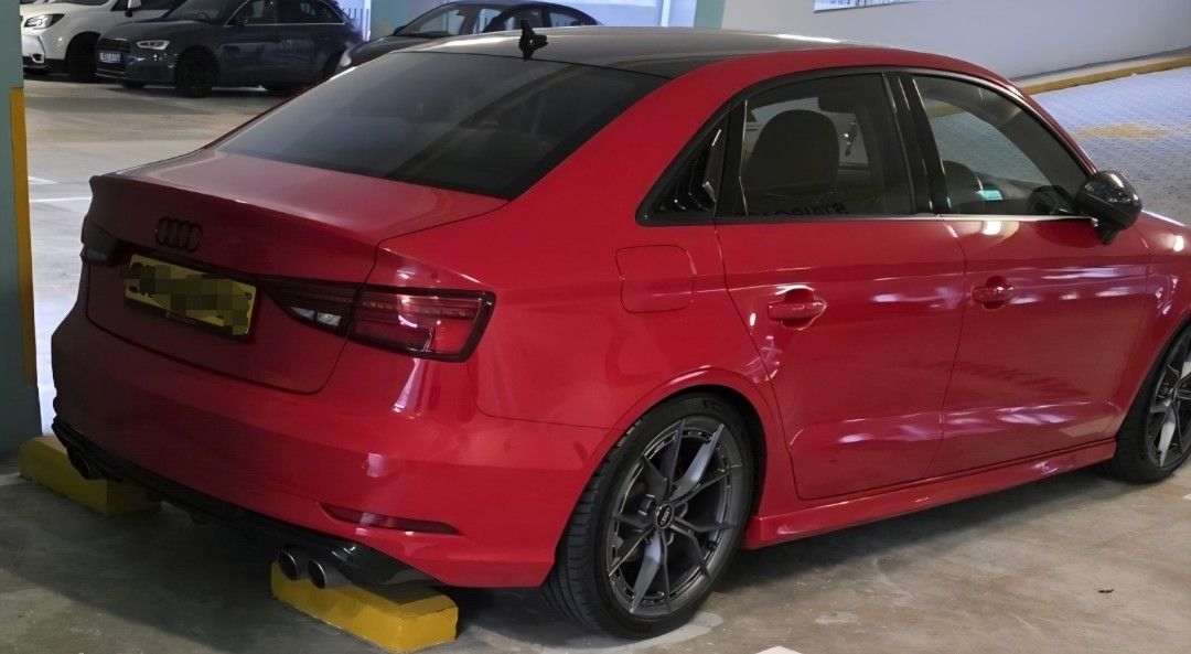 Audi A3 Sedan Audi 1.0 Auto (Category: Used Cars) located in Singapore. Submitted by nylarfanufa (Listing ID 1445172807, Image 2). Description: Selling my red Audi A3 sedan. Blacked out grille and accents. Sporty interior with RS steering wheel and paddle shifters. Clean exterior with custom wheels. Drives great. Negotiable.Message me for more details. -RS Bumper -RS steering -Bastuck Exhaust -BBK -Openpod air intake.
