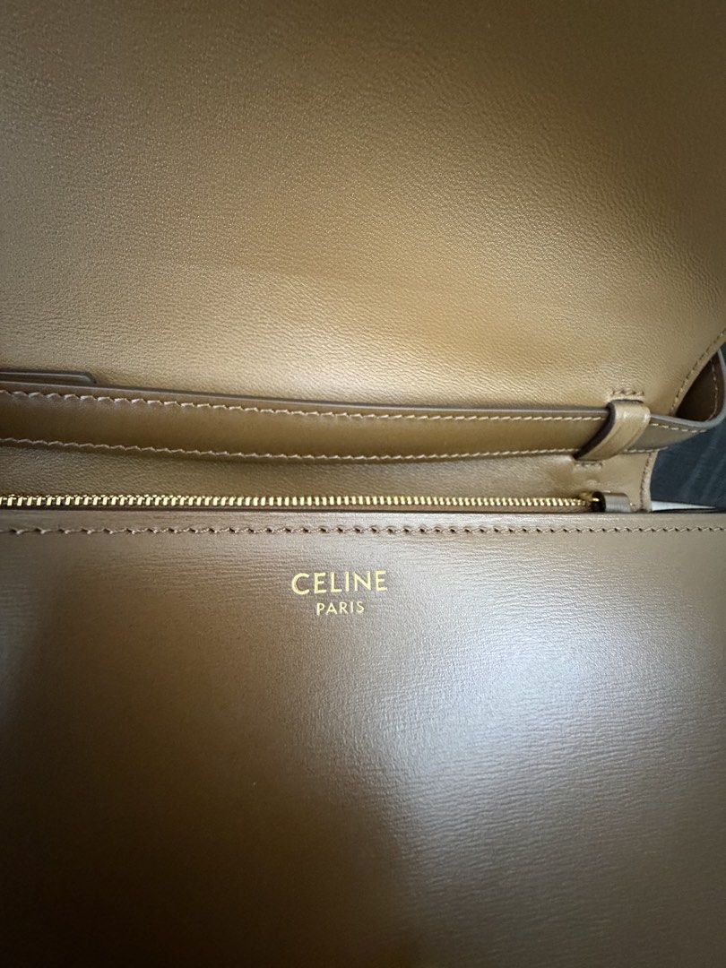 Auth CELINE Classic Medium Box Bag (Category: Luxury Bags & Wallets) located in Pasig City. Submitted by baye1703 (Listing ID 1445046608, Image 2). Description: - Authentic Celine Classic Box Bag - Condition: Brand new - Color: Taupe Brown - Material: Box Leather - Closure: Gold Clasp - Interior: Zip Pocket & Main Compartment - Includes: Dust Bag & Booklet - Detachable and adjustable shoulder strap which can worn as crossbody, shoulder or shorten