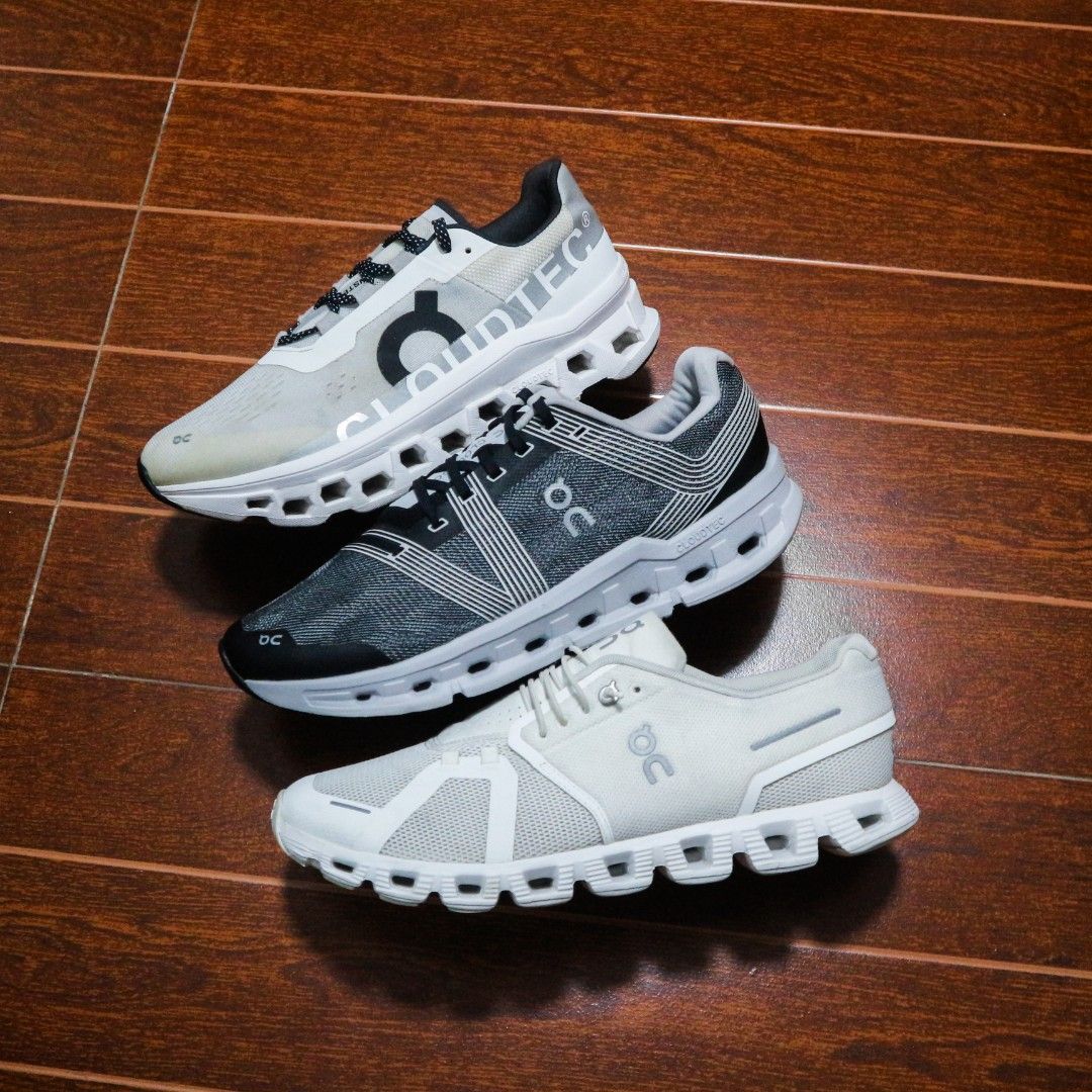 Authentic On Running Sneakers For Sale! (Category: Sneakers) located in Rizal. Submitted by dricflair_04 (Listing ID 1445137624, Image 2). Description: On Running Sneakers For Sale! On Cloud Monster 1 "All White" Size 8.5US // Very good condition // P4,500 Only! *Replacement box On CloudGo "Black Glacier" Size 10US // Excellent condition // P6,000 Only! *Complete On Cloud 5 "All White" Size 10.5US // Very good condition // P4,500 Only! *Complete.